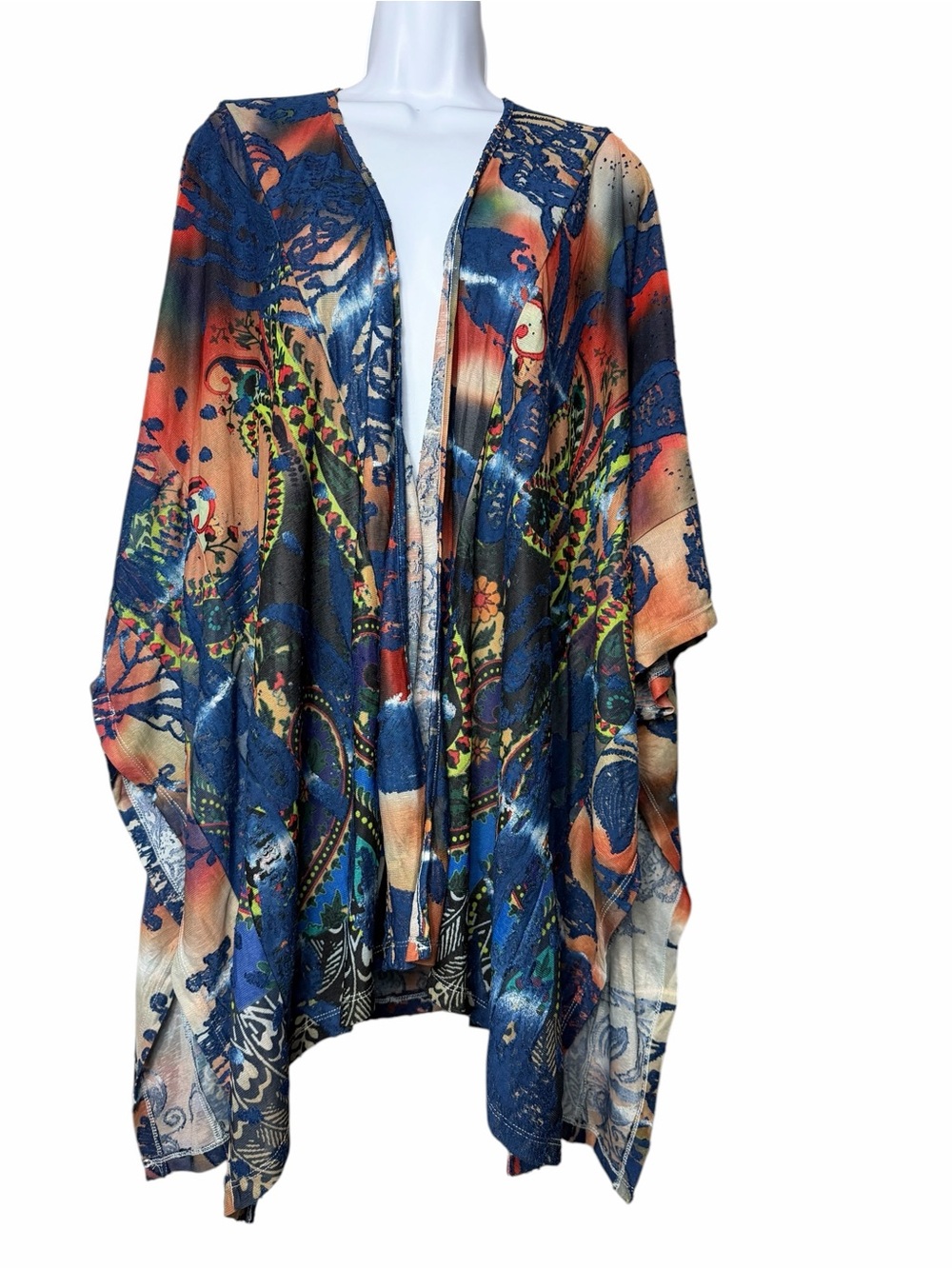 Soft Surroundings Kimono Cardigan Floral Duster Boho Lagenlook Lightweight OS - Picture 2 of 8